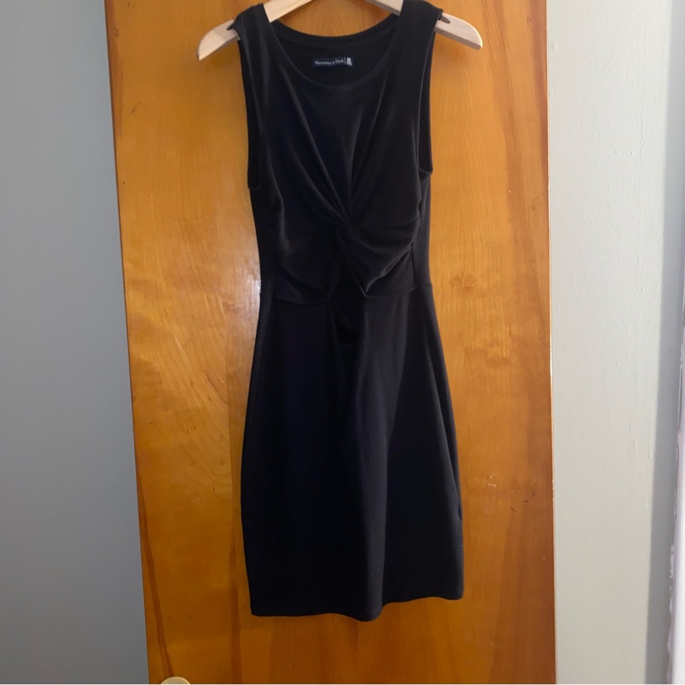 Abercrombie and Fitch black striped twist front cut out mini dress size XS